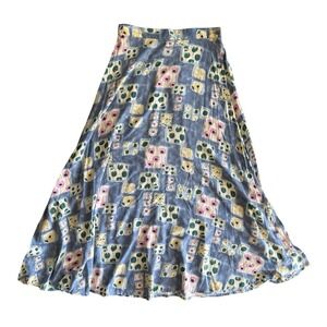 Vintage Floral Cottagecore Maxi Skirt Size Large Patchwork Art To Wear Pastel